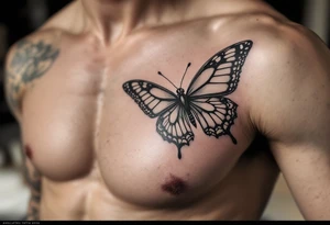 I butterfly with a bow tie tattoo idea