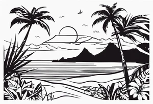 Hawaian beach tattoo idea