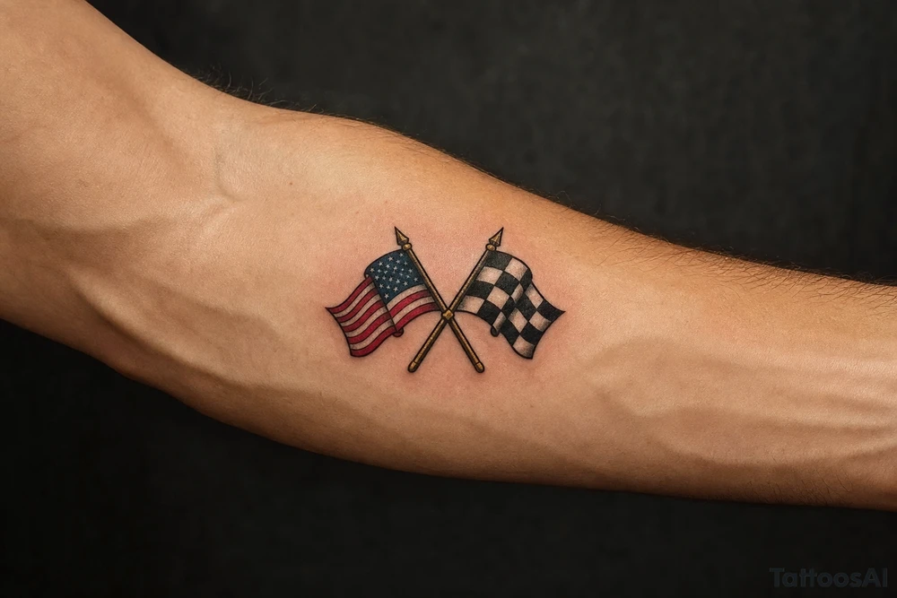 crossed flags tattoo idea