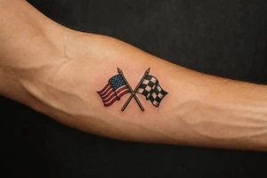 crossed flags tattoo idea