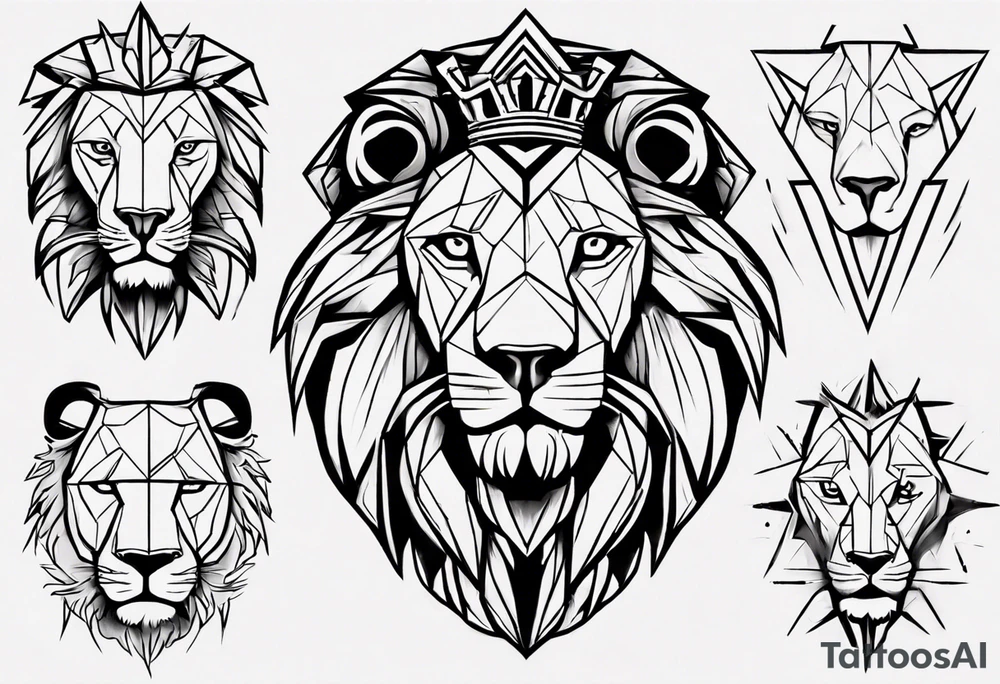 wild king lion tattoo idea