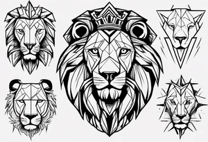 wild king lion tattoo idea