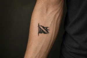 torn dive flag tattoo idea
