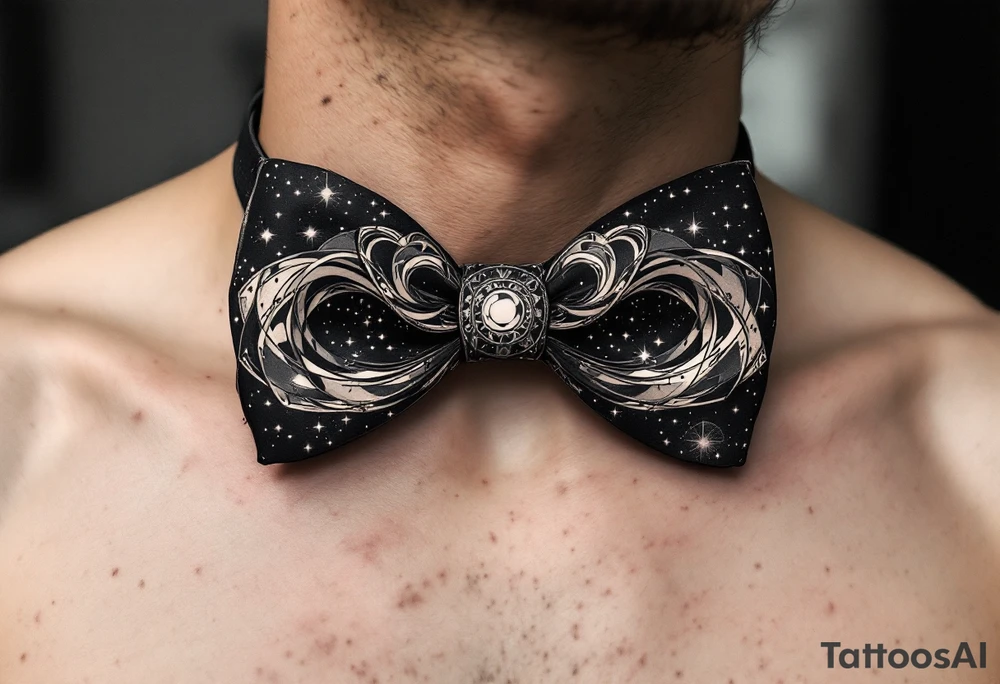 A bow tie made up of a universe tattoo idea