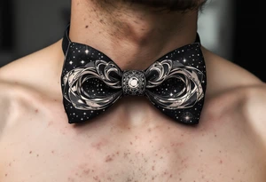 A bow tie made up of a universe tattoo idea