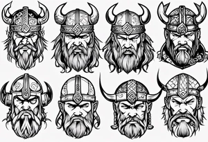 viking headshot tattoo idea