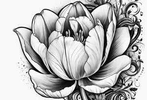 Tulip with music note tattoo idea