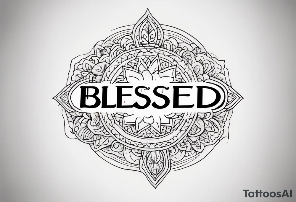 Text blessed tattoo idea