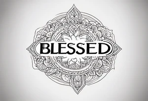 Text blessed tattoo idea