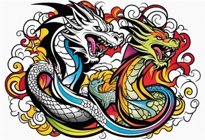 roaring dragons tattoo idea