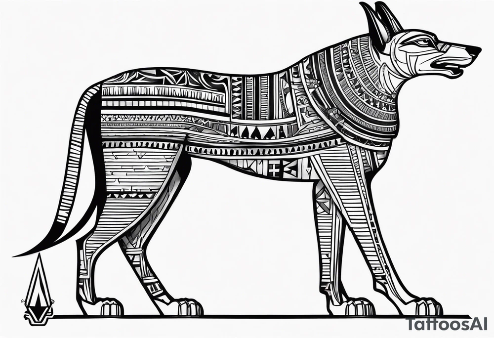 Anubis egyptian 
 back tattoo tattoo idea