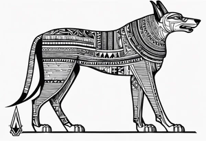 Anubis egyptian 
 back tattoo tattoo idea