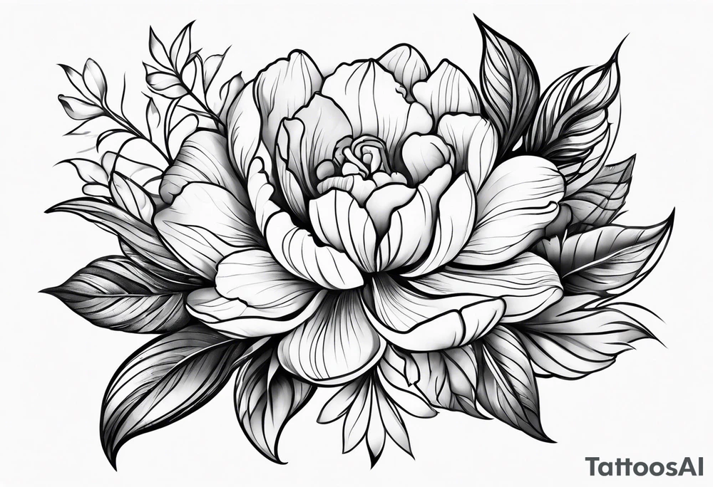 Realistic flowers tattoo idea