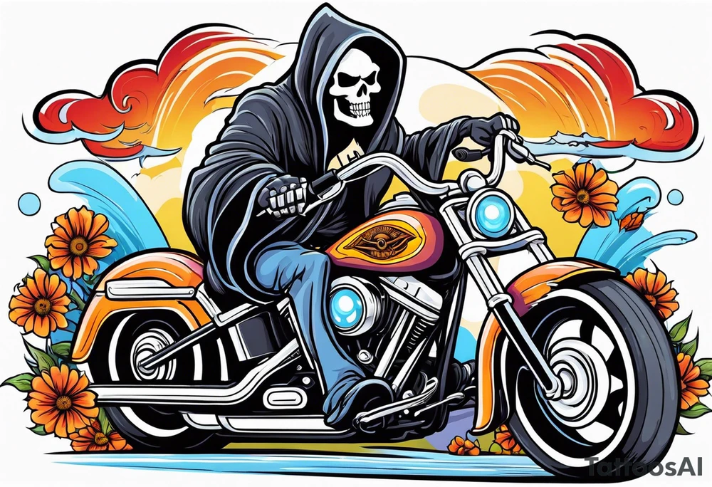 Reaper on a Harley Davidson tattoo idea