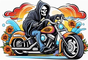 Reaper on a Harley Davidson tattoo idea