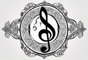 Celtic style bass clef tattoo idea