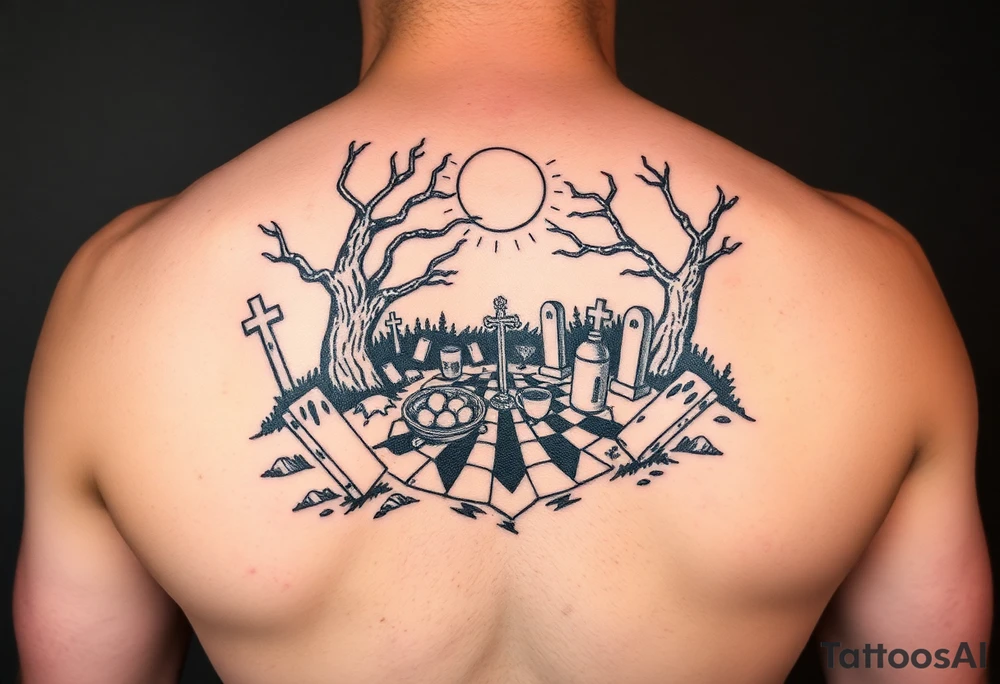 picnic at a graveyard tattoo idea