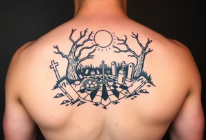 picnic at a graveyard tattoo idea