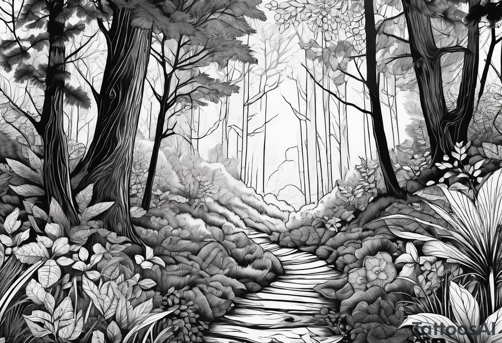 Forest floor tattoo idea