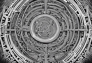 labyrinth Maze train tracks straight tattoo idea
