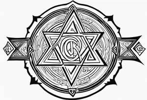 tetragrammaton representation of chosen one and a secret message written in Hebrew from God tattoo idea