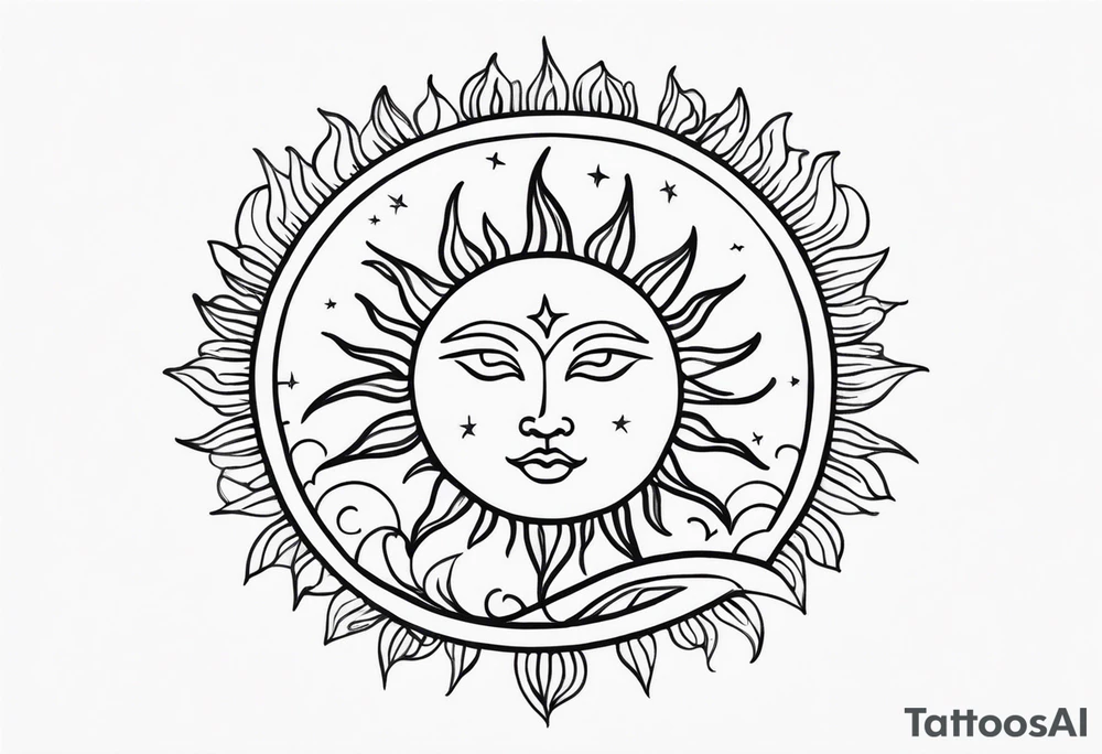 Sun and moon spiritual tattoo tattoo idea