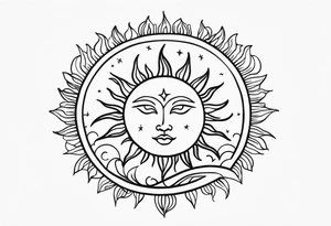 Sun and moon spiritual tattoo tattoo idea