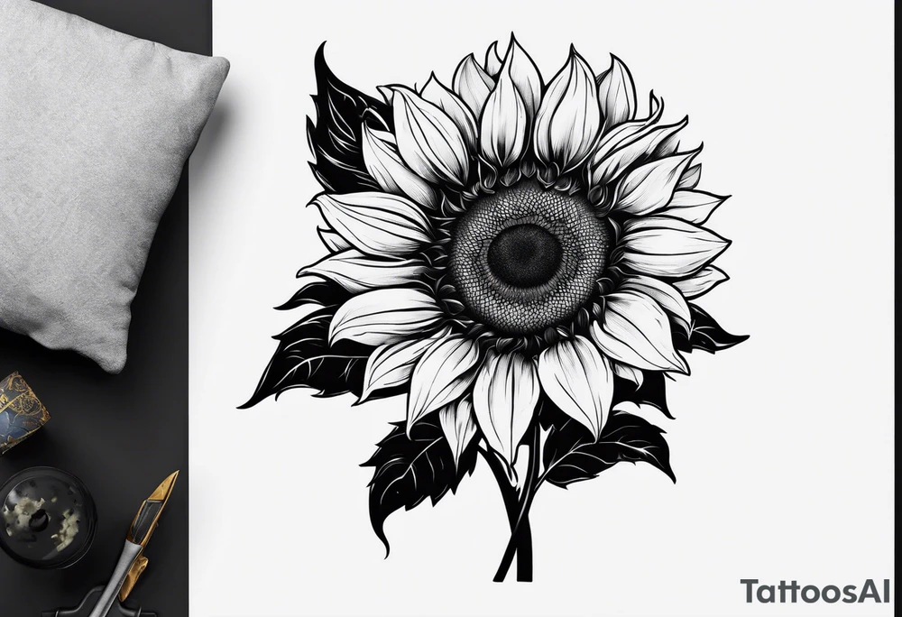 a sunflower tattoo idea