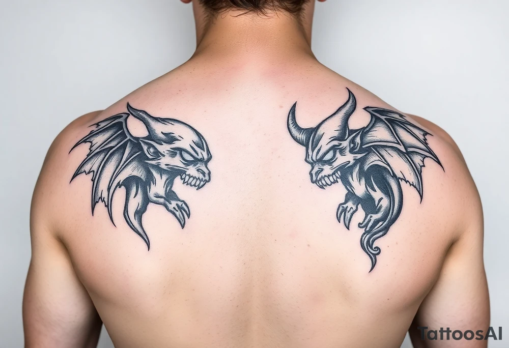 Good vs evil tattoo idea