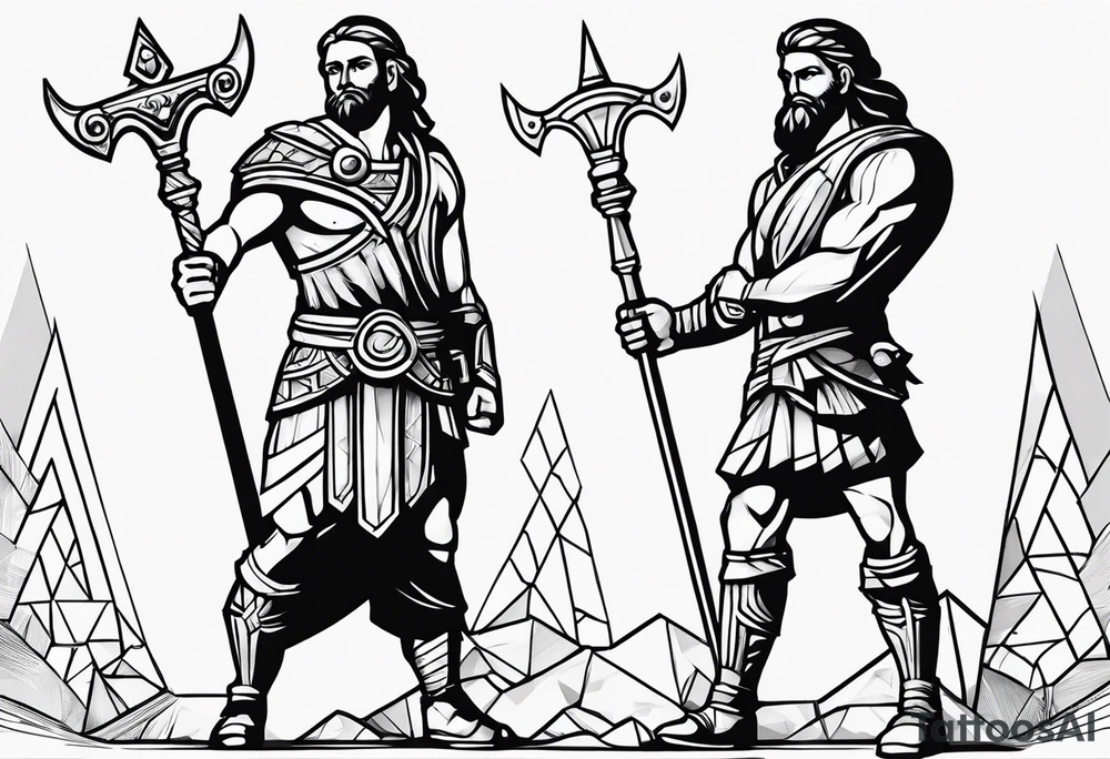 Simple David and Goliath tattoo idea