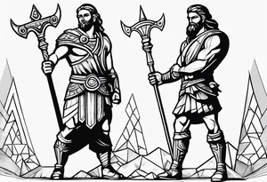 Simple David and Goliath tattoo idea
