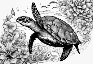 Add a turtle a manatee and a dolphin tattoo idea