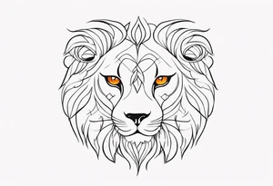 A tattoo in delicate style, so gentle. The zodiac sign, Leo. The sketch should include fire, something delicate like that, and the numbers 7 and 8. tattoo idea