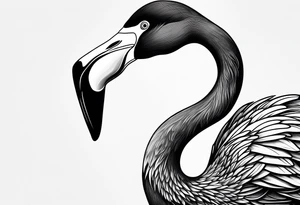 flamingo simple tattoo idea
