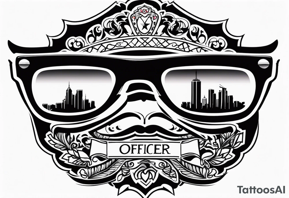 sunglasses Officer Bigdick tattoo idea