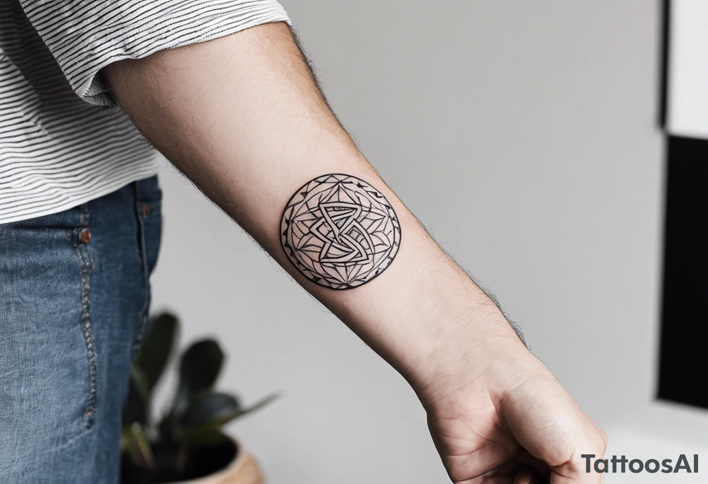 small tattoo on the forearm of a man with the initials MLJ, date of birth 22/09/22 in the style of a moluccan tattoo tattoo idea