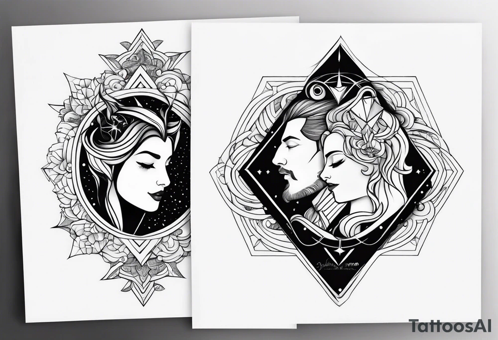 Couple's tattoos capricorn and aquarius uniting tattoo idea Couple's tattoos capricorn and aquarius uniting tattoo idea