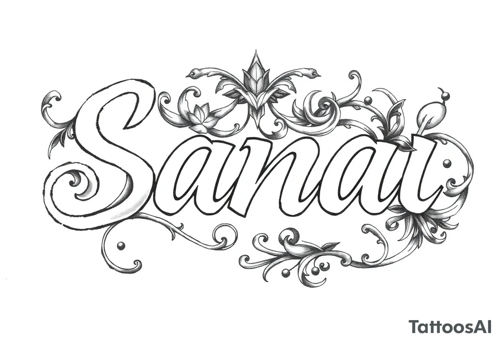 Sanai name tattoo tattoo idea