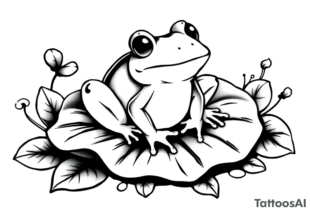 Frog on a lilly pad tattoo idea