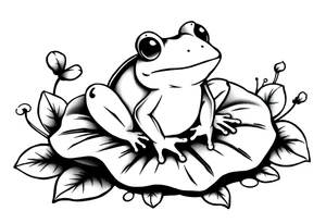 Frog on a lilly pad tattoo idea