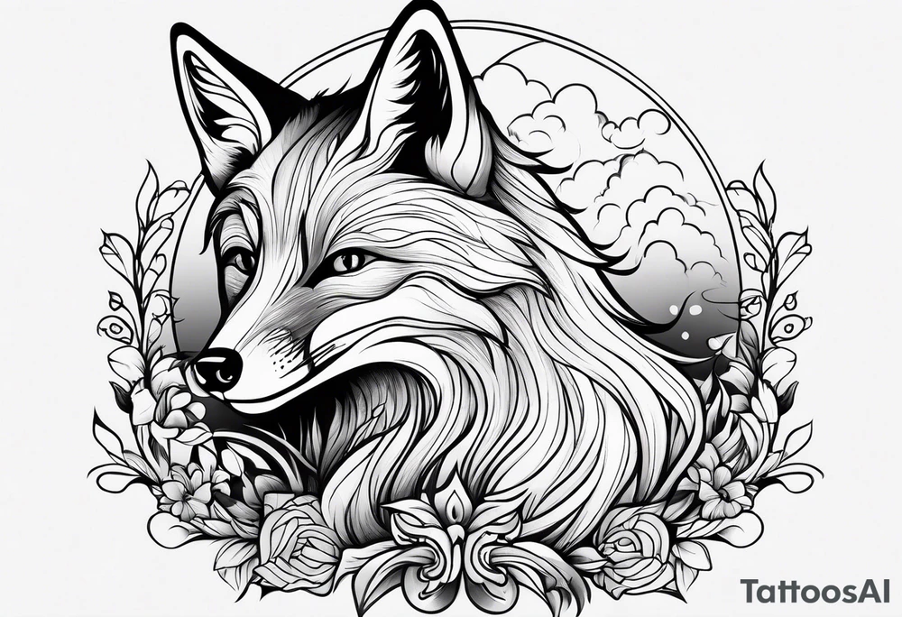 Fox falling tattoo idea
