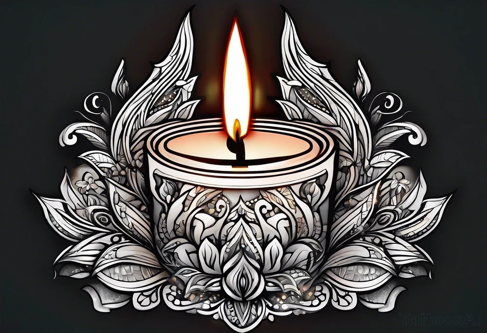 Candle alone in the darkness, a glimmer of hope. tattoo idea
