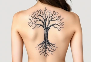Tree, roots, branches - a lively organic style, combined with the official scheme of sephirot. tattoo idea