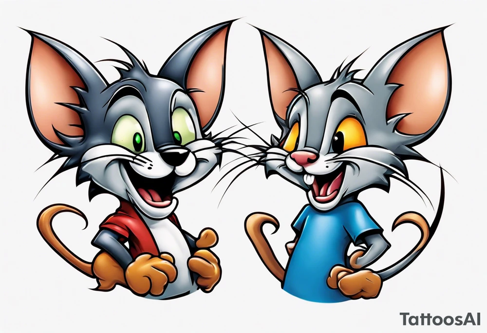 Spike and tyke from Tom and Jerry tattoo idea