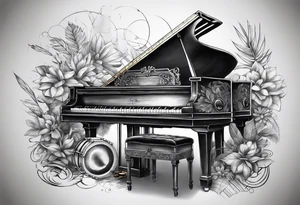 Piano and drums tattoo idea