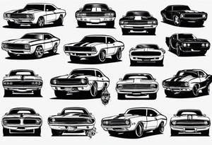 Muscle car funny design tattoo idea