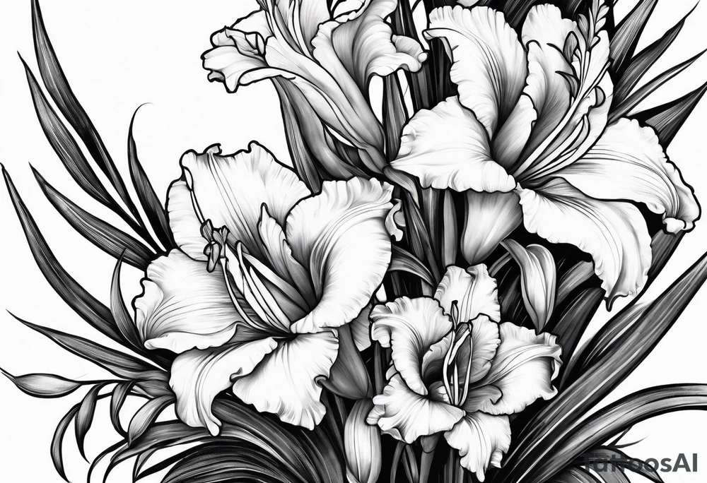 Gladiolus with an angel reaching down tattoo idea Gladiolus with an angel reaching down tattoo idea