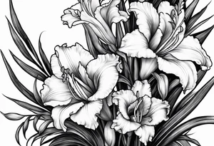 Gladiolus with an angel reaching down tattoo idea