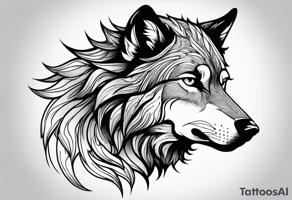 Pretty wolf tattoo idea