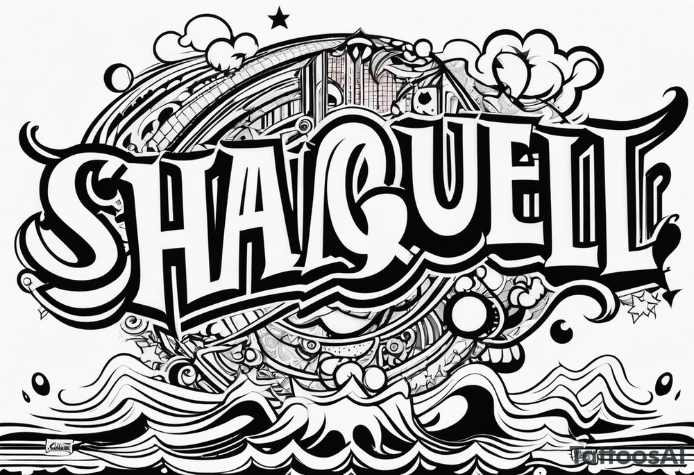 Tattoo of the name Shaqueill tattoo idea